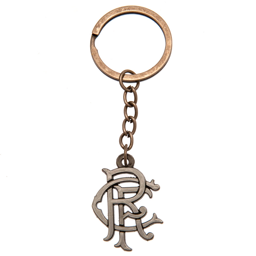 Rangers FC Antique Silver Scroll Crest Keyring - Buy Keyrings at GiftMasters.co.uk