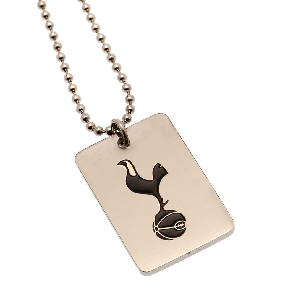 Tottenham Hotspur FC Enamel Crest Dog Tag & Chain - Buy Stainless Steel at GiftMasters.co.uk