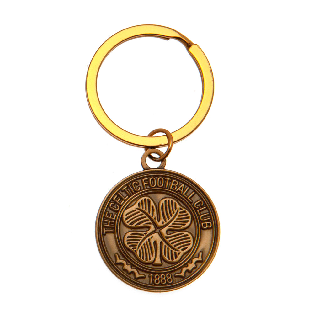 Celtic FC Antique Gold Crest Keyring - Buy Keyrings at GiftMasters.co.uk