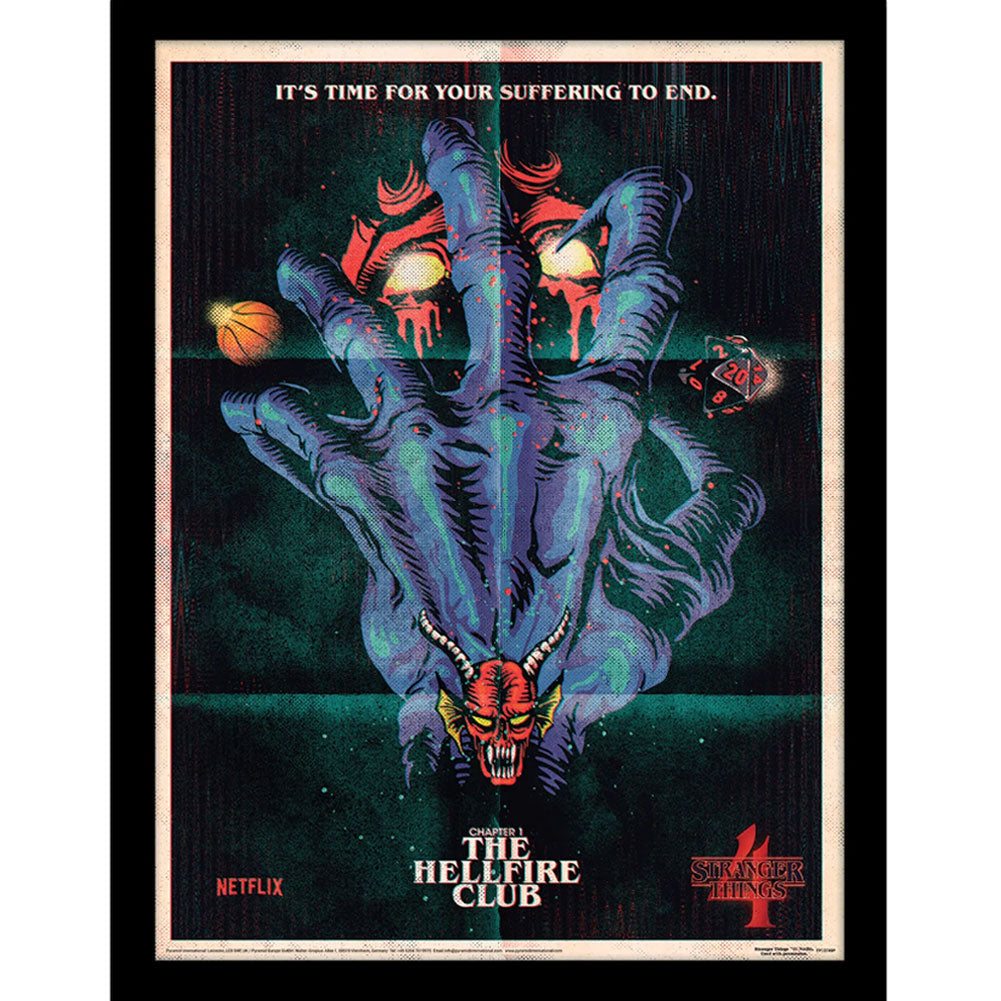 Stranger Things Framed Picture 16 x 12 Hellfire Club - Buy Pictures at GiftMasters.co.uk