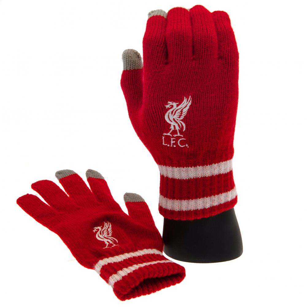 Liverpool FC Touchscreen Knitted Gloves Youths RD - Buy Gloves & Scarves at GiftMasters.co.uk