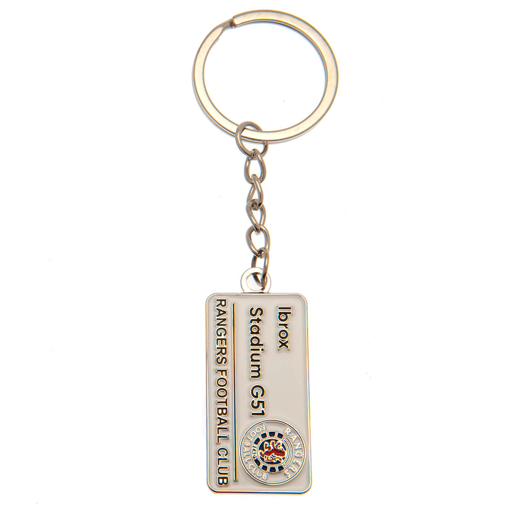 Rangers FC Embossed Street Sign Keyring - Buy  at GiftMasters.co.uk