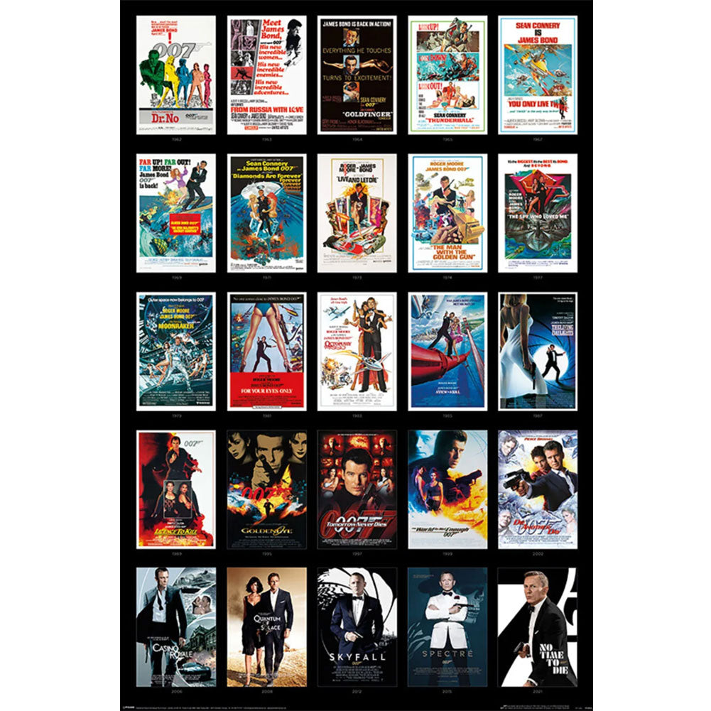 James Bond Poster 25 Films 290 - Buy Posters at GiftMasters.co.uk