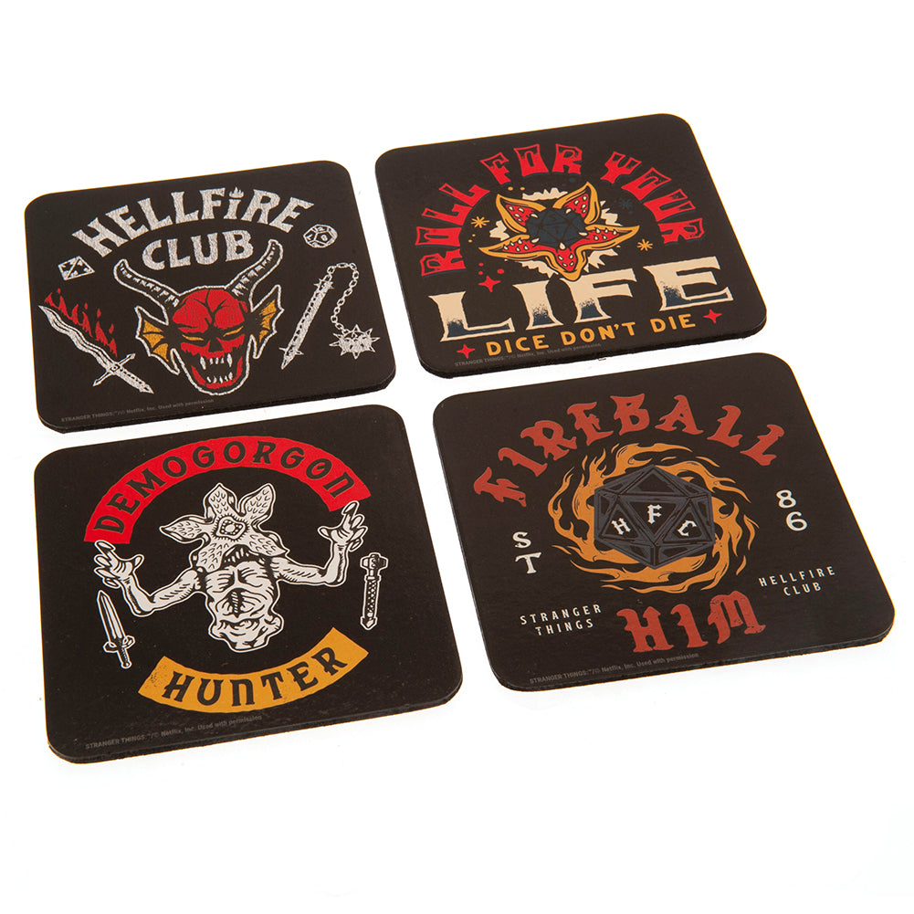 Stranger Things Coaster Set Hellfire Club - Buy Home Accessories at GiftMasters.co.uk