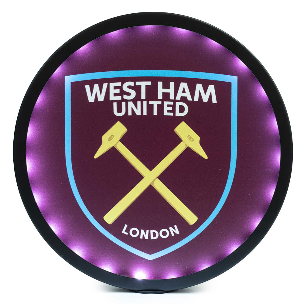 West Ham United FC Metal LED Logo Sign - Buy Metal Signs at GiftMasters.co.uk