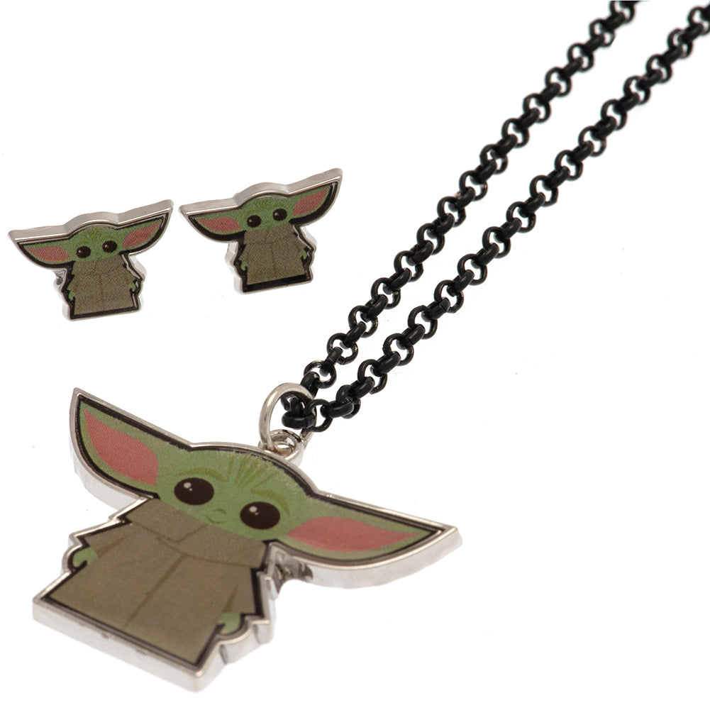 Star Wars: The Mandalorian Fashion Jewellery Necklace & Earring Set - Buy Neckwear at GiftMasters.co.uk