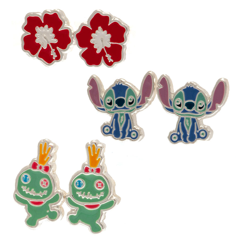 Lilo & Stitch Plated Brass Earring Set - Buy Fashion at GiftMasters.co.uk