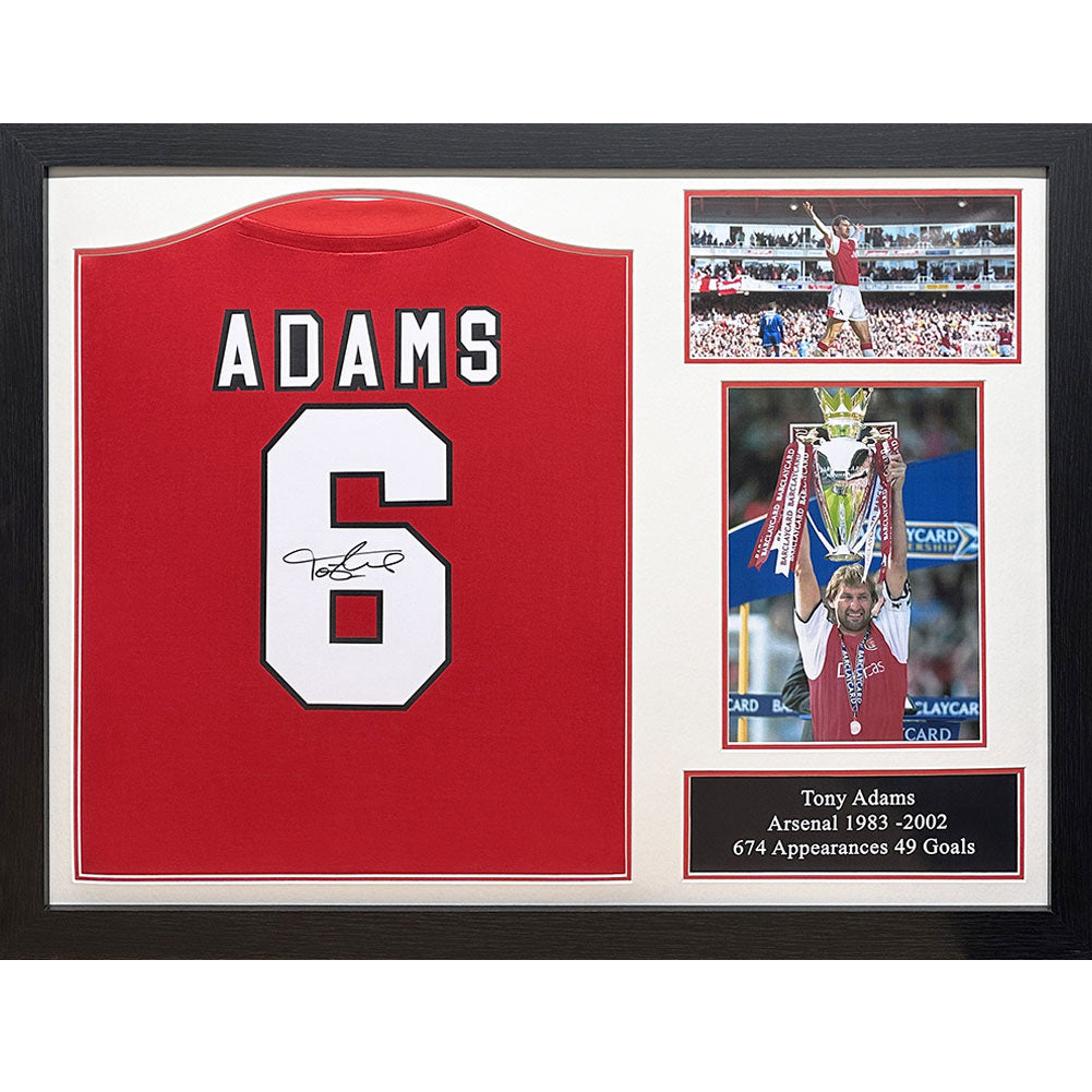 Arsenal FC Adams Retro Signed Shirt (Framed) - Buy Shirts at GiftMasters.co.uk