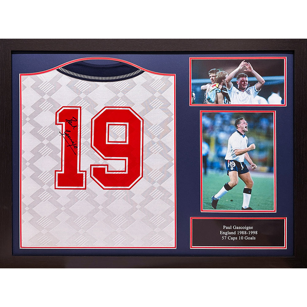 England FA 1990 Gascoigne Signed Shirt (Framed) - Buy Shirts at GiftMasters.co.uk