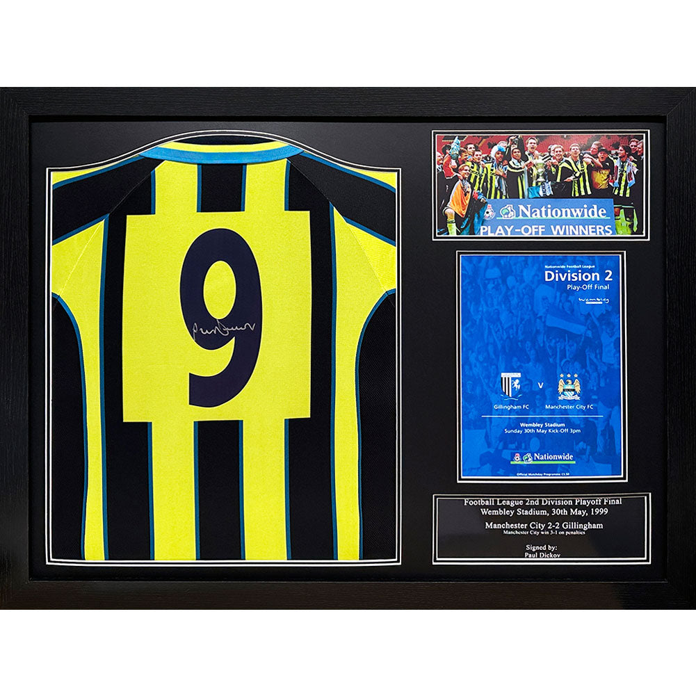 Manchester City FC Dickov Signed Shirt (Framed) - Buy Shirts at GiftMasters.co.uk