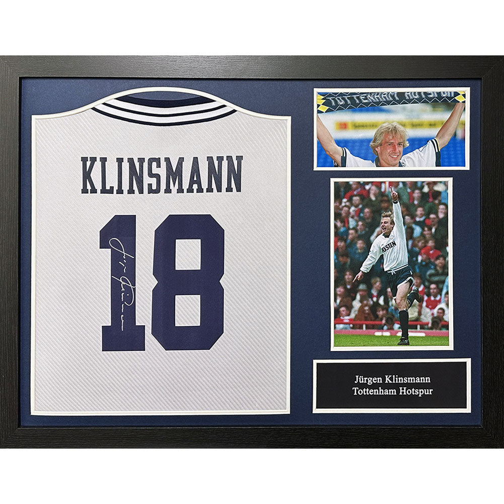 Tottenham Hotspur FC 1994 Klinsmann Signed Shirt (Framed) - Buy Shirts at GiftMasters.co.uk
