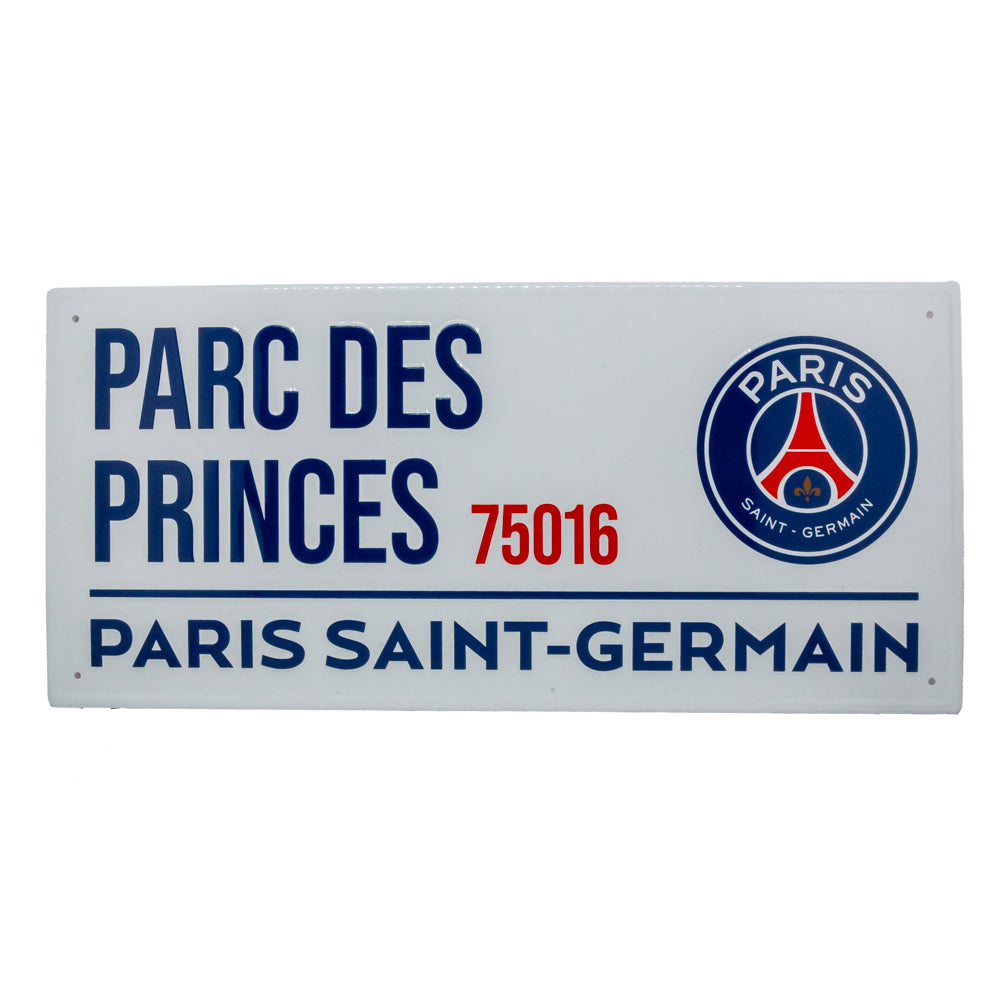 Paris Saint Germain FC White Street Sign - Buy Metal Signs at GiftMasters.co.uk