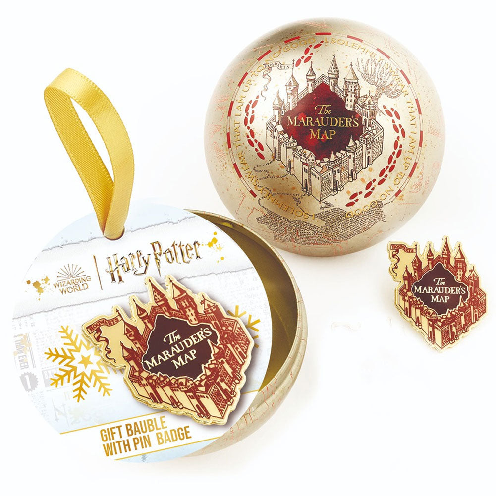 Harry Potter Christmas Gift Bauble Marauders Map - Buy Silver Plated at GiftMasters.co.uk