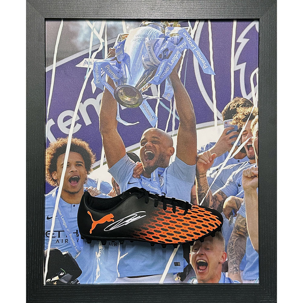 Manchester City FC Kompany Signed Boot (Framed) - Buy Gloves & Boots at GiftMasters.co.uk