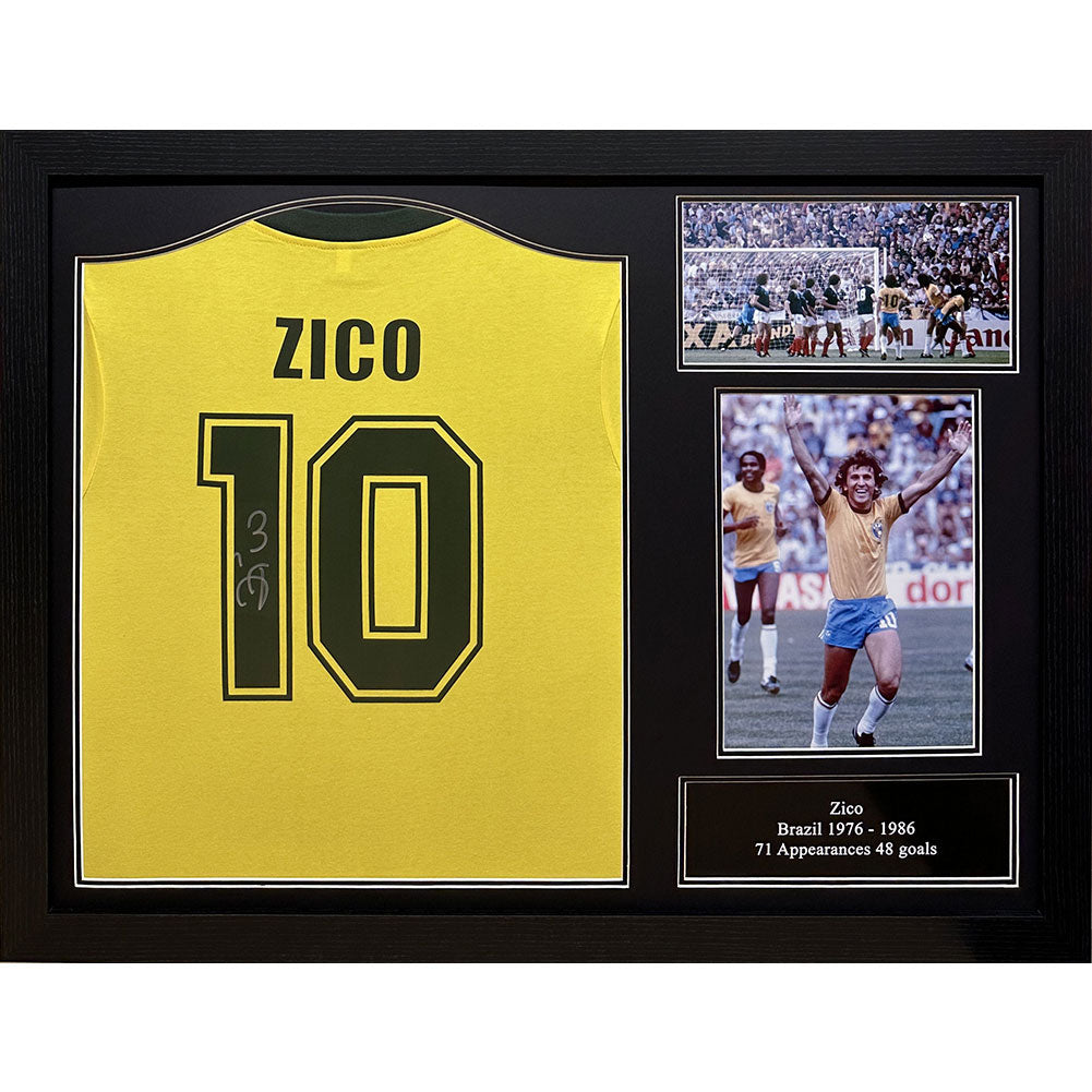 Brasil 1982 Zico Signed Shirt (Framed) - Buy Shirts at GiftMasters.co.uk