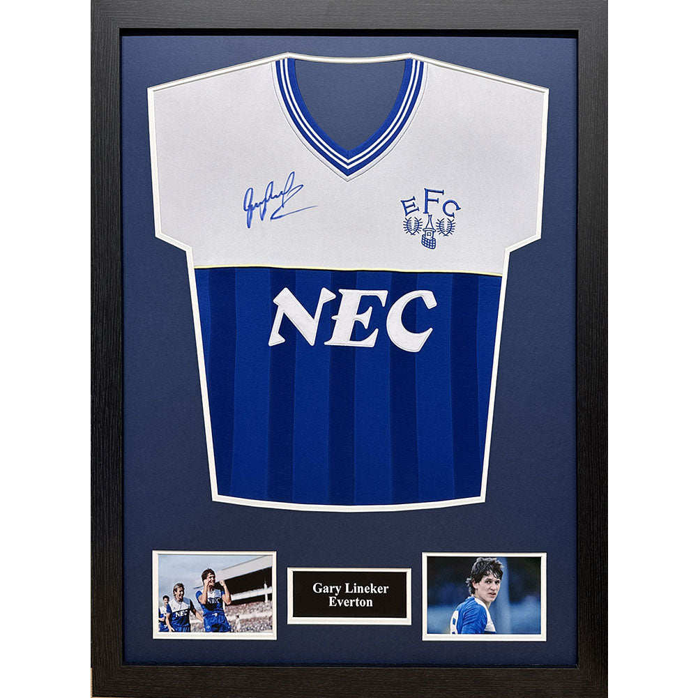 Everton FC 1986 Lineker Signed Shirt (Framed) - Buy Shirts at GiftMasters.co.uk