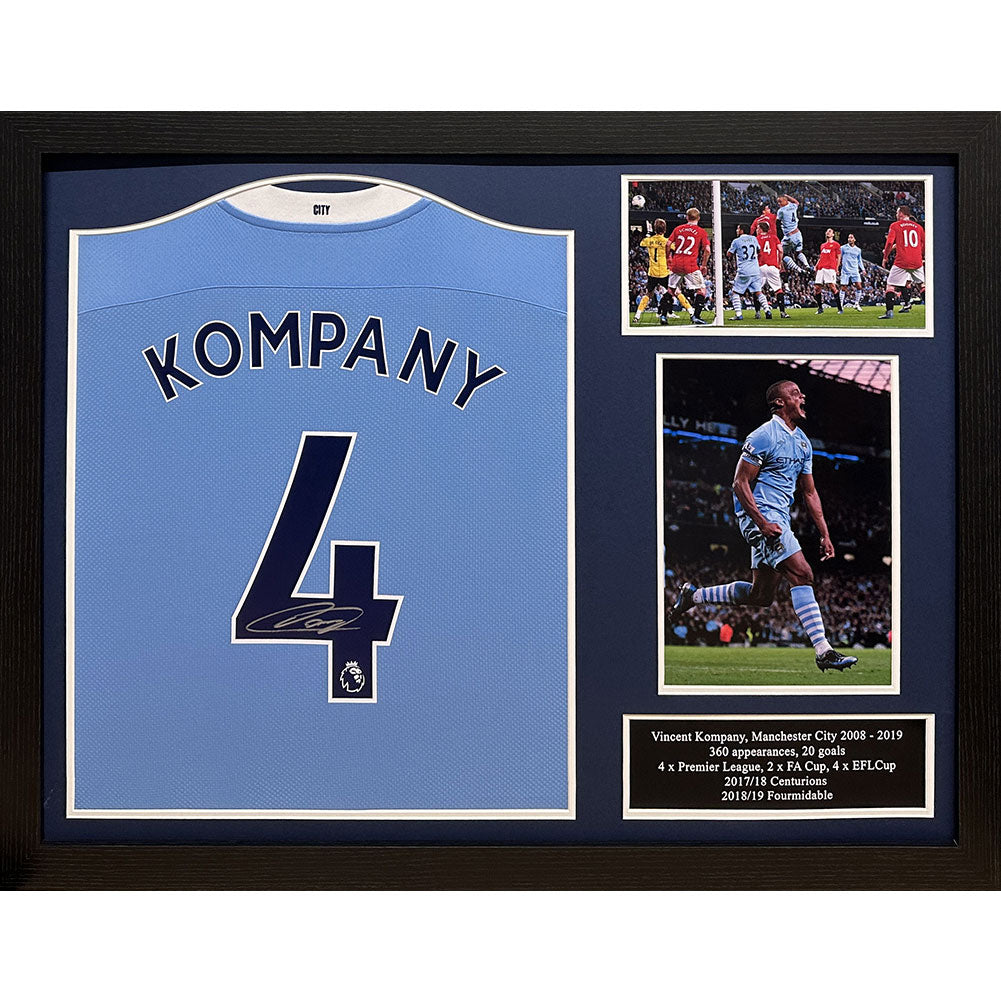 Manchester City FC Kompany Signed Shirt (Framed) - Buy Shirts at GiftMasters.co.uk