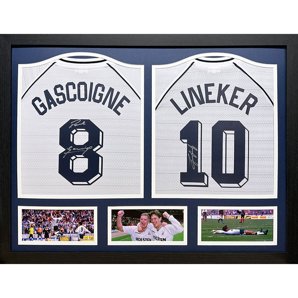 Tottenham Hotspur FC 1991 Lineker & Gascoigne Signed Shirts (Dual Framed) - Buy Shirts at GiftMasters.co.uk