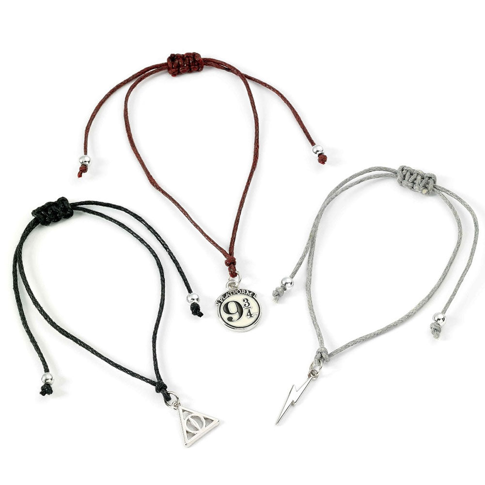 Harry Potter Friendship Bracelet Set Deathly Hallows - Buy Silver Plated at GiftMasters.co.uk