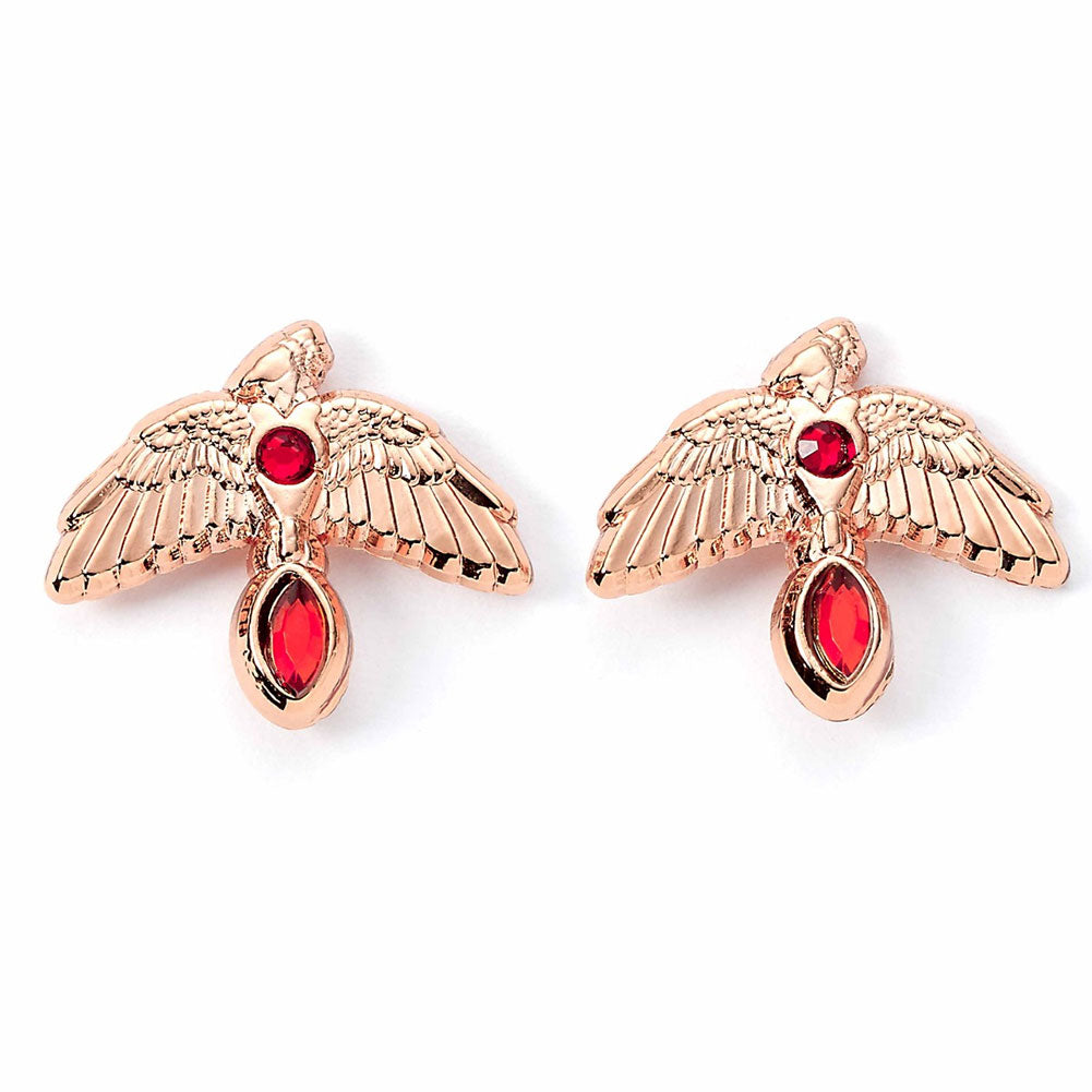 Harry Potter Rose Gold Plated Fawkes Stud Earrings - Buy Gold Plated at GiftMasters.co.uk