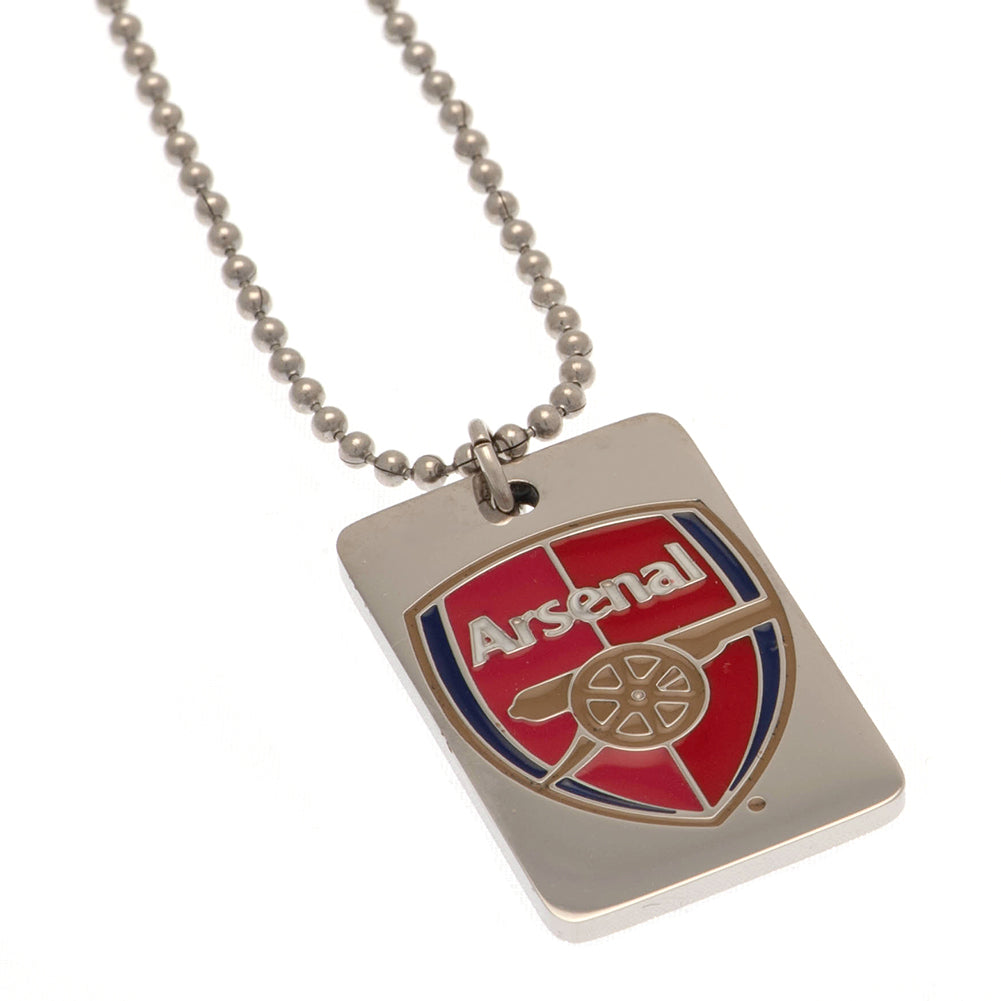 Arsenal FC Enamel Crest Dog Tag & Chain - Buy Stainless Steel at GiftMasters.co.uk