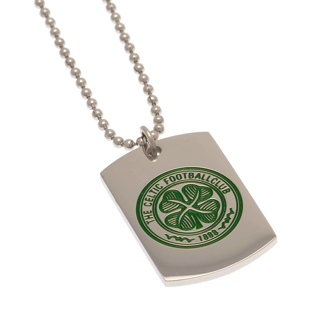 Celtic FC Enamel Crest Dog Tag & Chain - Buy Stainless Steel at GiftMasters.co.uk