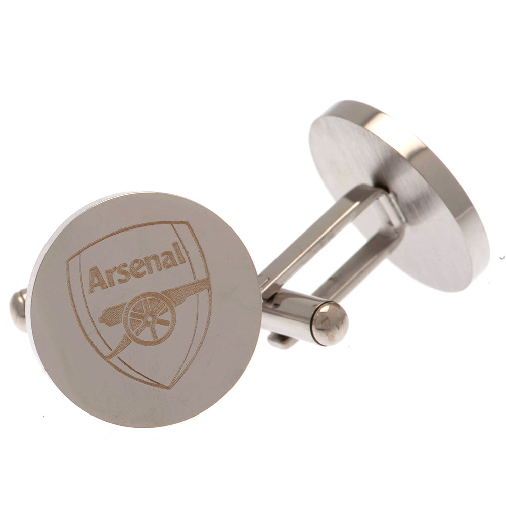 Arsenal FC Stainless Steel Round Cufflinks - Buy Cufflinks at GiftMasters.co.uk
