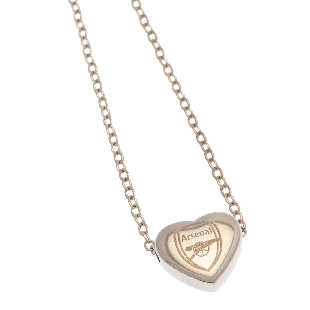 Arsenal FC Stainless Steel Heart Necklace - Buy Stainless Steel at GiftMasters.co.uk
