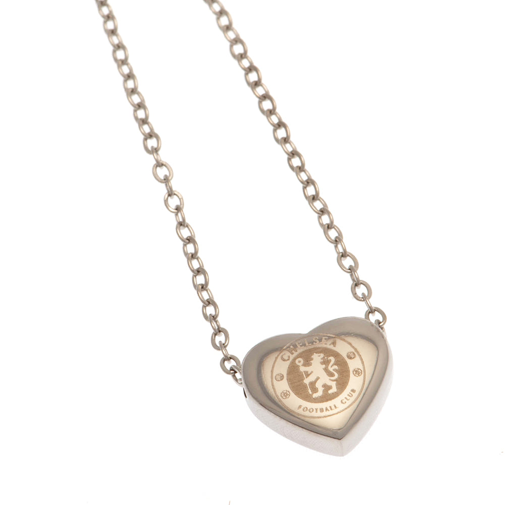 Chelsea FC Stainless Steel Heart Necklace - Buy Stainless Steel at GiftMasters.co.uk
