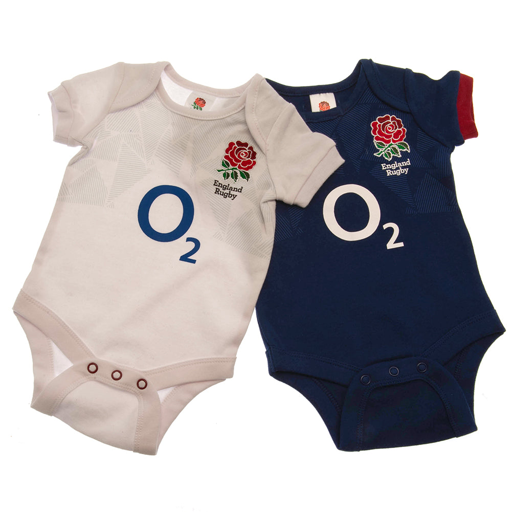 England RFU 2 Pack Bodysuit 0/3 mths PC - Buy Bodysuits & Sleepsuits at GiftMasters.co.uk