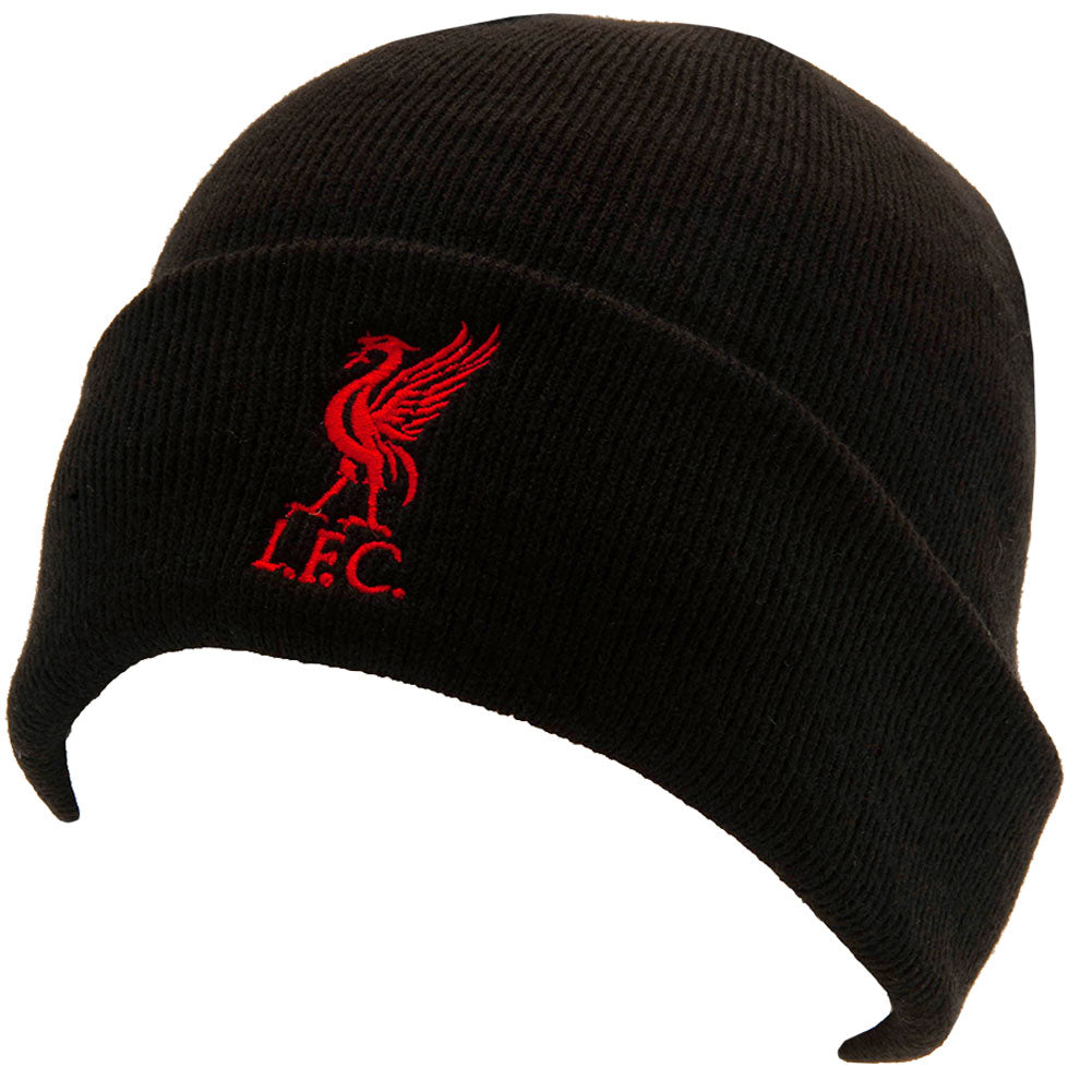 Liverpool FC Black Cuff Beanie - Buy Knitted Hats at GiftMasters.co.uk