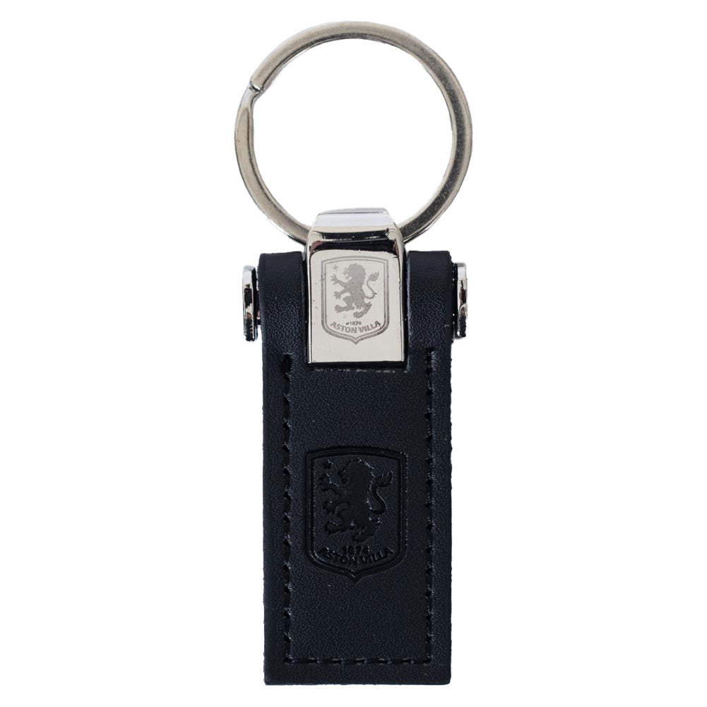 Aston Villa FC Leather Key Fob - Buy Keyrings & Pens at GiftMasters.co.uk