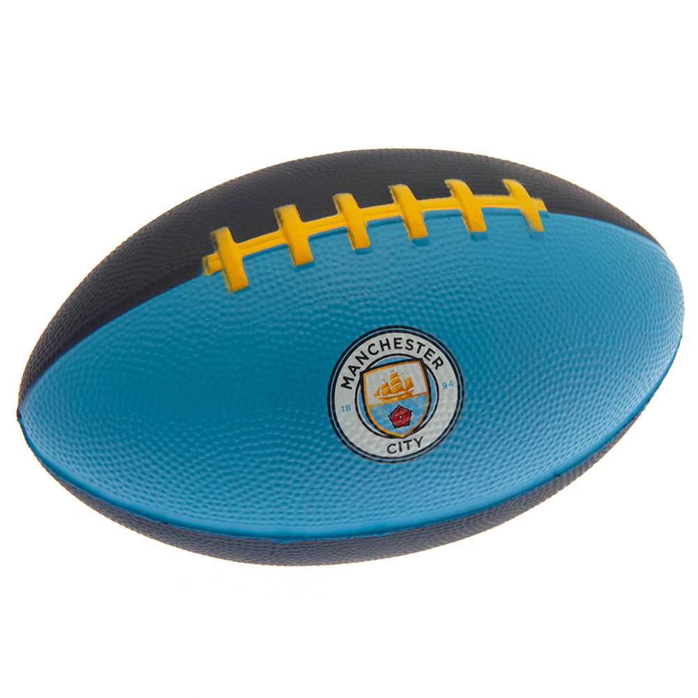 Manchester City FC Mini Foam American Football - Buy Mini Balls at GiftMasters.co.uk