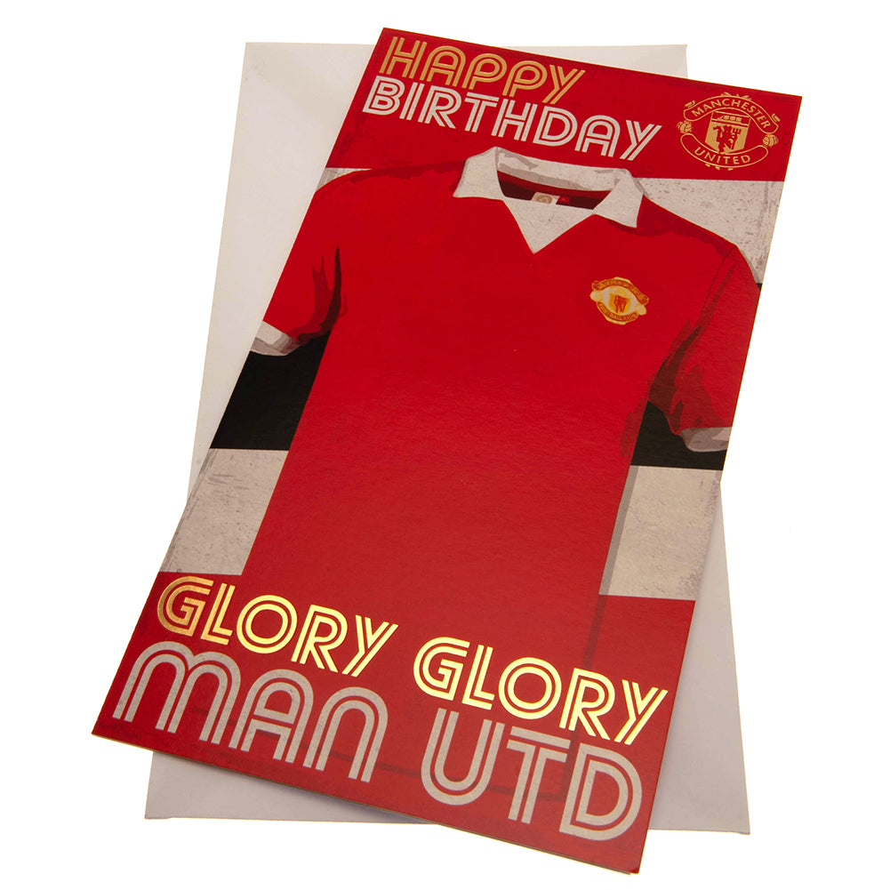 Manchester United FC Retro Shirt Birthday Card - Buy Cards & Gift Wrap at GiftMasters.co.uk