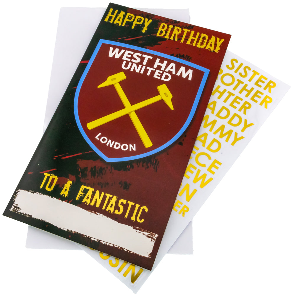 West Ham United FC Personalised Birthday Card - Buy Cards & Gift Wrap at GiftMasters.co.uk