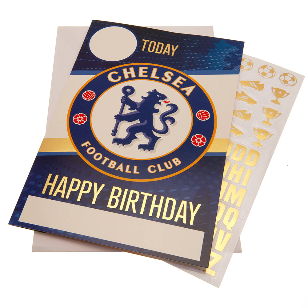 Chelsea FC Birthday Card With Stickers - Buy Cards & Gift Wrap at GiftMasters.co.uk