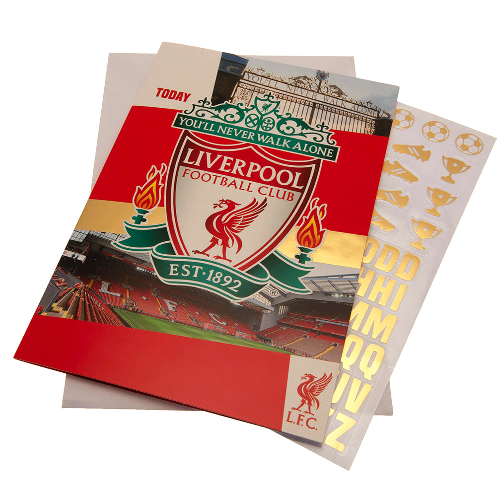 Liverpool FC Birthday Card With Stickers - Buy Cards & Gift Wrap at GiftMasters.co.uk