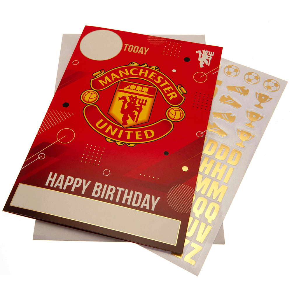 Manchester United FC Birthday Card With Stickers - Buy Cards & Gift Wrap at GiftMasters.co.uk