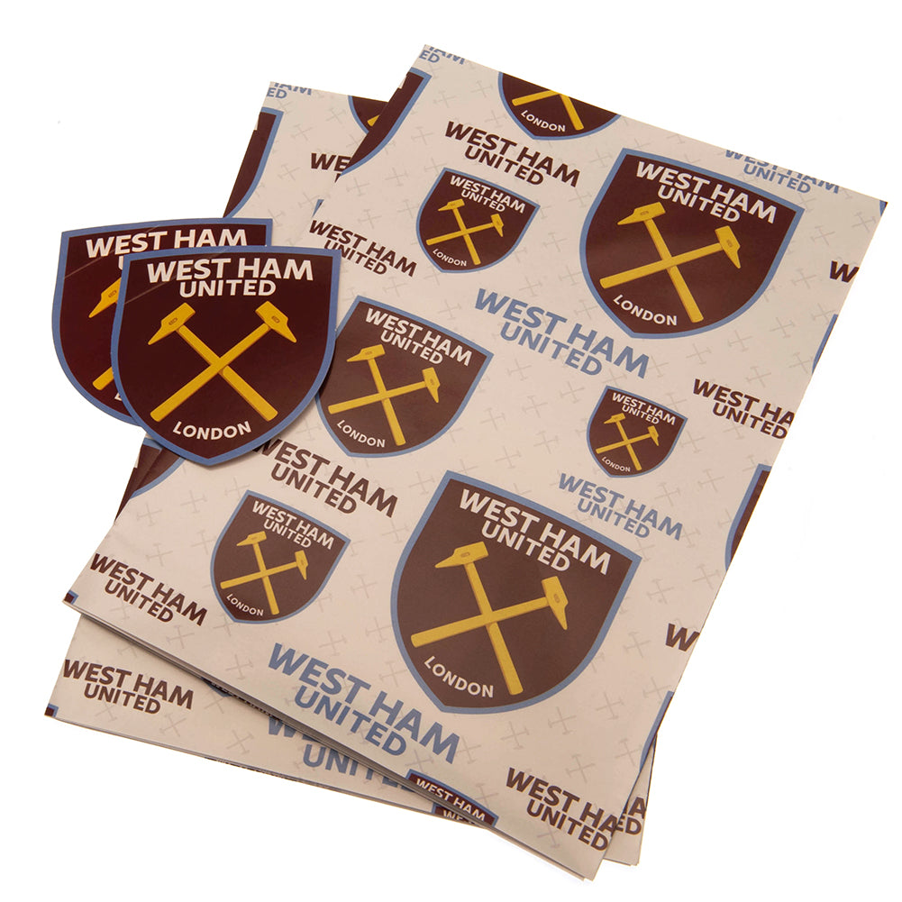 West Ham United FC Text Gift Wrap - Buy Cards & Gift Wrap at GiftMasters.co.uk