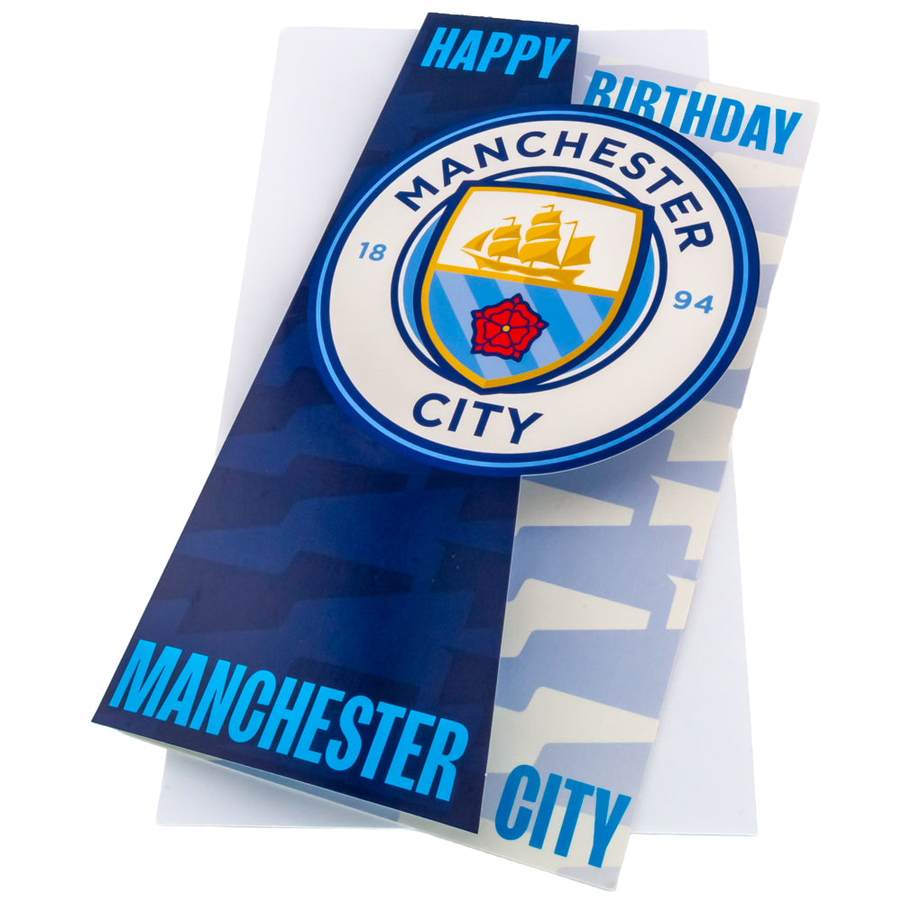 Manchester City FC Crest Birthday Card - Buy Cards & Gift Wrap at GiftMasters.co.uk