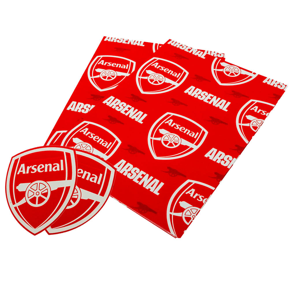 Arsenal FC Text Gift Wrap - Buy Cards & Gift Wrap at GiftMasters.co.uk