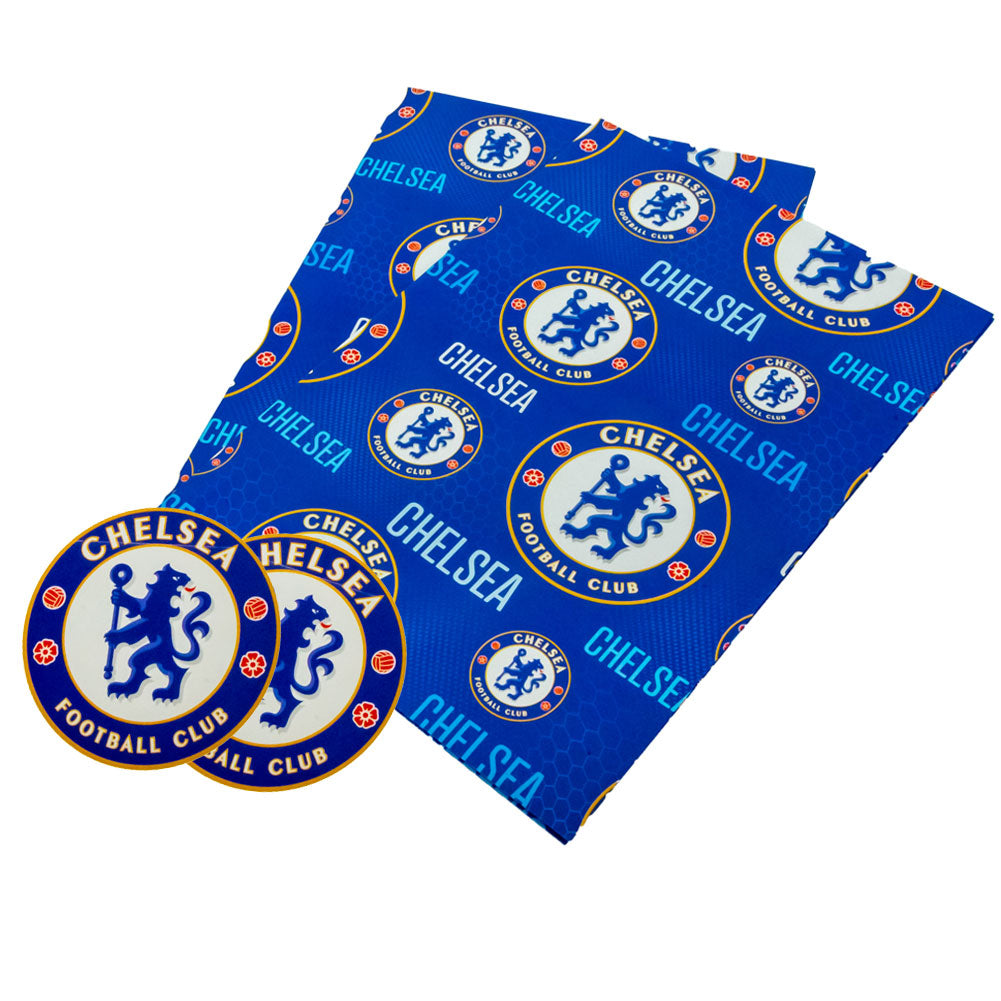 Chelsea FC Text Gift Wrap - Buy Cards & Gift Wrap at GiftMasters.co.uk