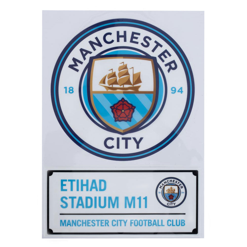 Manchester City FC Car Decal - Buy Hang Ups & Stickers at GiftMasters.co.uk