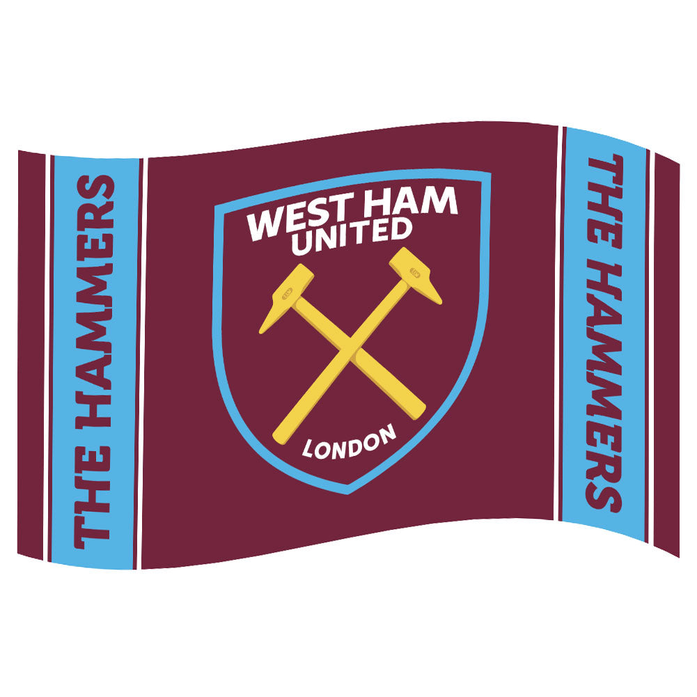 West Ham United FC Crest Stripe Flag - Buy Flags at GiftMasters.co.uk