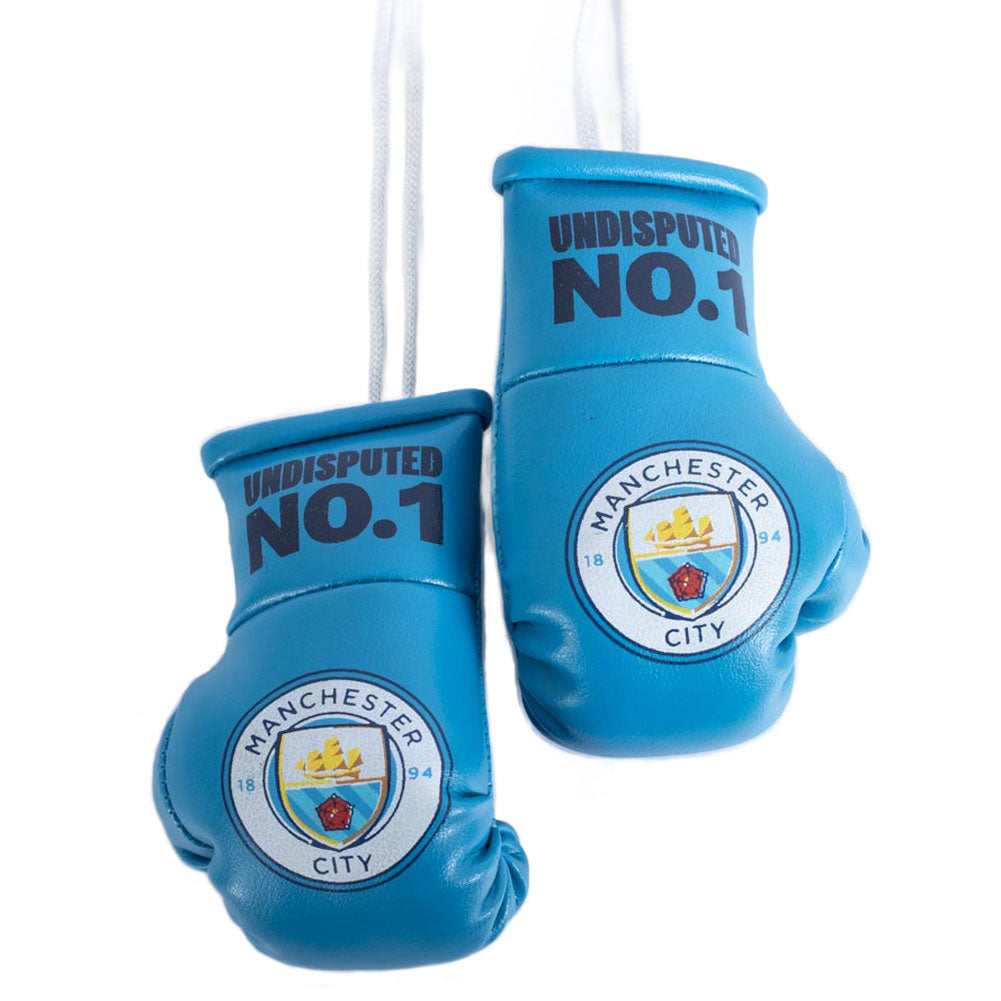 Manchester City FC Mini Boxing Gloves - Buy Hang Ups & Stickers at GiftMasters.co.uk