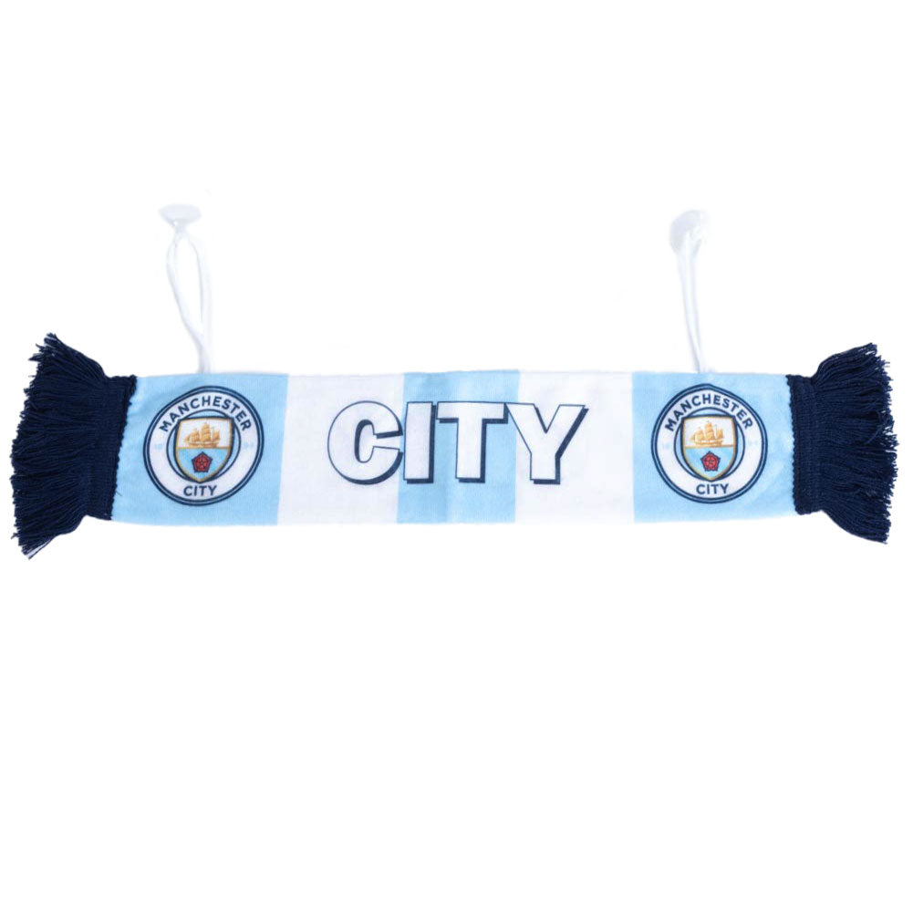 Manchester City FC Mini Car Bar Scarf - Buy Hang Ups & Stickers at GiftMasters.co.uk