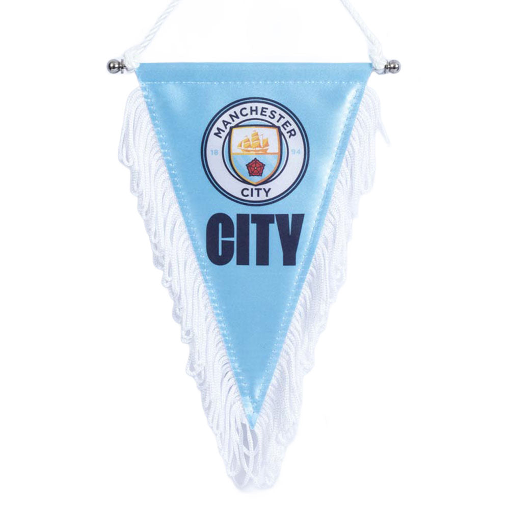 Manchester City FC Triangular Mini Pennant - Buy Pennants at GiftMasters.co.uk