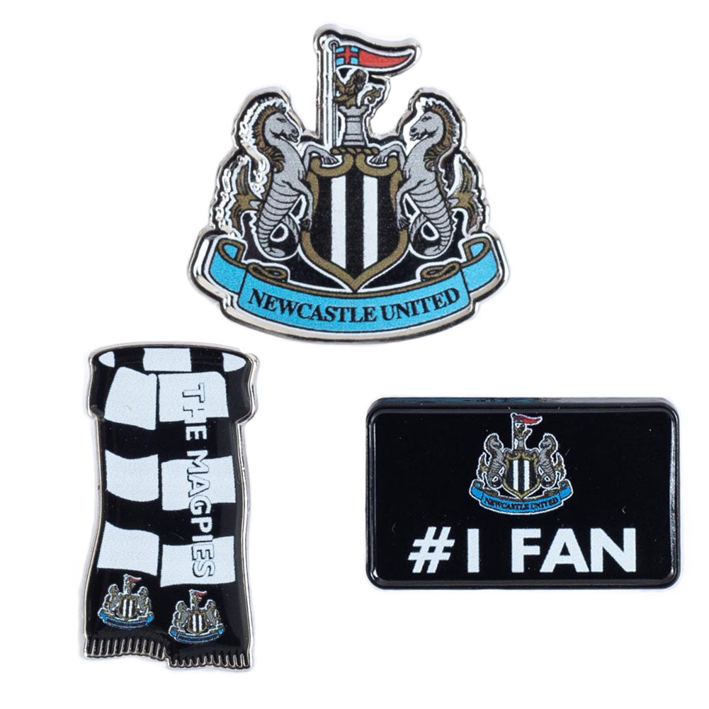 Newcastle United FC 3pc Badge Set - Buy Badges at GiftMasters.co.uk