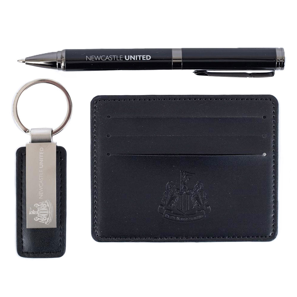 Newcastle United FC Leather Wallet, Fob & Pen Set - Buy Keyrings & Pens at GiftMasters.co.uk