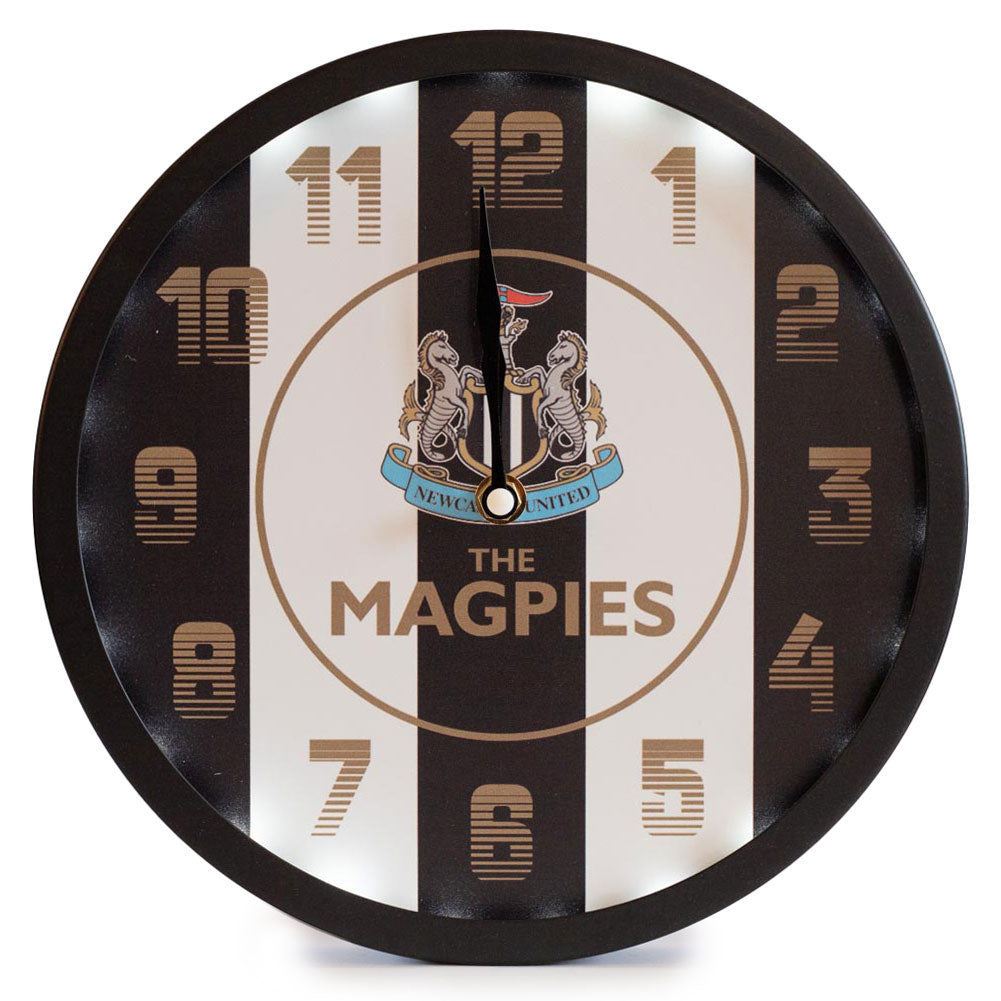 Newcastle United FC LED Stripe Wall Clock - Buy Clocks at GiftMasters.co.uk